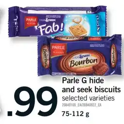 Fortinos PARLE G HIDE AND SEEK BISCUITS, 75-112 g offer