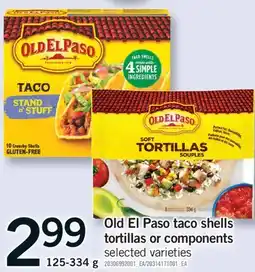 Fortinos OLD EL PASO TACO SHELLS TORTILLAS OR COMPONENTS, 125-334 g offer