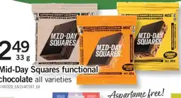 Fortinos MID-DAY SQUARES FUNCTIONAL CHOCOLATE, 33 G offer