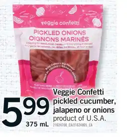 Fortinos VEGGIE CONFETTI PICKLED CUCUMBER, JALAPENO OR ONIONS, 375 ML offer