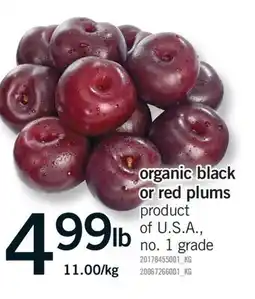 Fortinos ORGANIC BLACK OR RED PLUMS offer