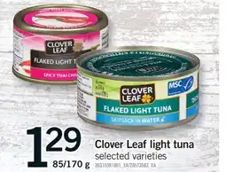 Fortinos CLOVER LEAF LIGHT TUNA, 85/170 G offer