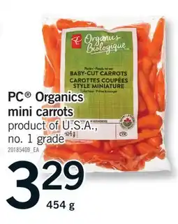 Fortinos PC ORGANICS MINI CARROTS, 454 G offer