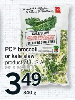 Fortinos PC BROCCOLI OR KALE SLAW, 340 G offer