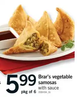 Fortinos BRAR'S VEGETABLE SAMOSAS, pkg of 6 offer