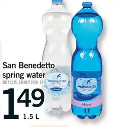 Fortinos SAN BENEDETTO SPRING WATER, 1.5 L offer