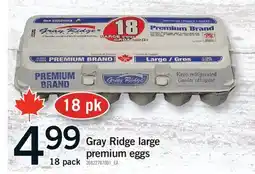 Fortinos GRAY RIDGE LARGE PREMIUM EGGS, 18 pack offer