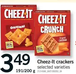 Fortinos CHEEZ-IT CRACKERS, 191/200 G offer