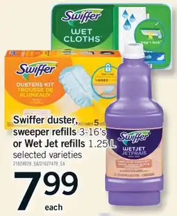 Fortinos SWIFFER DUSTER, SWEEPER REFILLS, 3-16'S OR WET JET REFILLS, 1.25 L offer