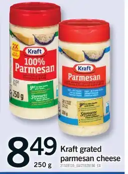 Fortinos KRAFT GRATED PARMESAN CHEESE, 250 G offer