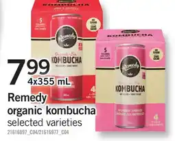 Fortinos REMEDY ORGANIC KOMBUCHA, 4x355 mL offer