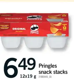 Fortinos PRINGLES SNACK STACKS, 12X19 G offer