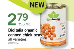 Fortinos BIOITALIA ORGANIC CANNED CHICK PEAS, 398 ml offer