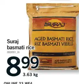 Fortinos SURAJ BASMATI RICE, 3.63 KG offer