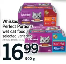 Fortinos WHISKAS PERFECT PORTIONS WET CAT FOOD, 900 G offer