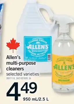 Fortinos ALLEN'S MULTI-PURPOSE CLEANERS, 950 ML/2.5 L offer