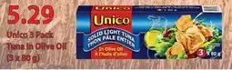 Fortinos UNICO 3 PACK TUNA IN OLIVE OIL, (3 X 80 G) offer