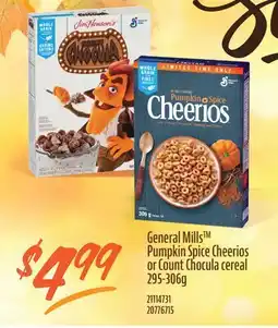 Fortinos GENERAL MILLS PUMPKIN SPICE CHEERIOS OR COUNT CHOCULA CEREAL, 295-306G offer