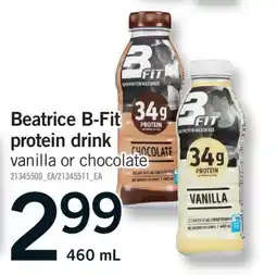 Fortinos BEATRICE B-FIT PROTEIN DRINK, 460 ML offer
