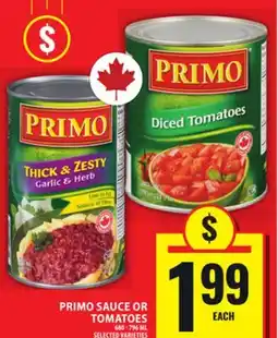 Food Basics PRIMO SAUCE OR TOMATOES offer