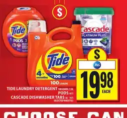 Food Basics TIDE LAUNDRY DETERGENT OR PODS OR CASCADE DISHWASHER TABS offer