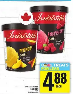 Food Basics IRRESISTIBLE SORBET offer
