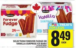Food Basics SELECTION FOREVER FUDGE OR VANILLA SURPRISE ICE BARS offer