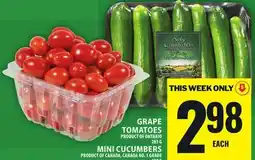Food Basics GRAPE TOMATOES OR MINI CUCUMBERS offer