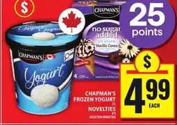 Food Basics CHAPMAN'S FROZEN YOGURT OR NOVELTIES offer