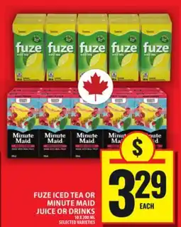 Food Basics FUZE ICED TEA OR MINUTE MAID JUICE OR DRINKS offer