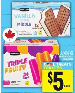Food Basics SELECTION ICY POPS OR SANDWICHES offer