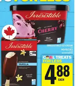 Food Basics IRRESISTIBLE ICE CREAM OR NOVELTIES offer