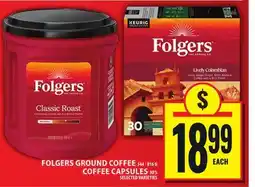 Food Basics FOLGERS GROUND COFFEE OR COFFEE CAPSULES offer