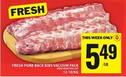 Food Basics FRESH PORK BACK RIBS VACUUM PACK offer