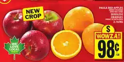 Food Basics PAULA RED APPLES OR SEEDLESS ORANGES offer