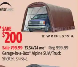 Canadian Tire Shelter Logic Garage-in-a-Box Alpine SUV/Truck Shelter offer
