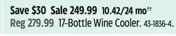 Canadian Tire Danby 17-Bottle Wine Cooler offer