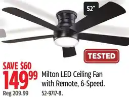 Canadian Tire Milton LED Ceiling Fan with Remote offer