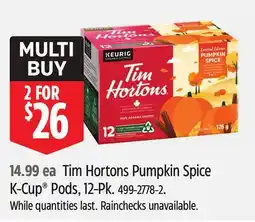 Canadian Tire Tim Hortons Pumpkin Spice K-Cup Pods, 12-Pk offer