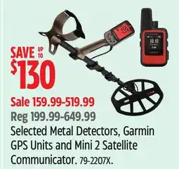 Canadian Tire Selected Metal Detectors, Garmin GPS Units and Mini 2 Satellite Communicator offer