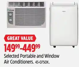 Canadian Tire For Living Selected Portable and Window Air Conditioners offer