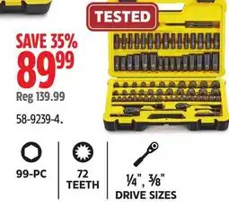 Canadian Tire Stanley Black Chrome Socket Sets offer