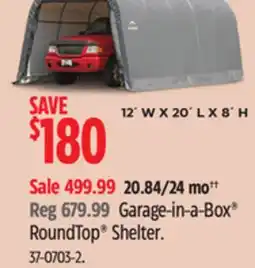 Canadian Tire Shelter Logic Garage-in-a-Box RoundTop Shelter offer