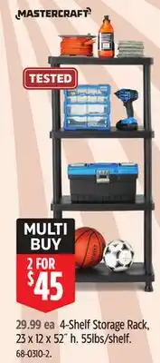 Canadian Tire Mastercraft 4-Shelf Storage Rack, 23 x 12 x 52˝ h offer