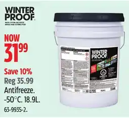 Canadian Tire WinterProof Antifreeze. -50°C. 18.9L offer