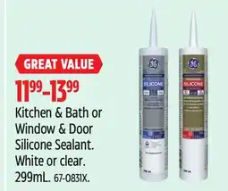 Canadian Tire Kitchen & Bath or Window Sealant White or Clear offer
