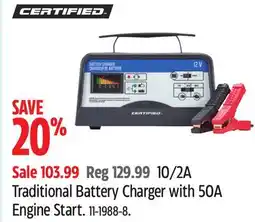 Canadian Tire Certified 0/2A Traditional Battery Charger with 50A Engine Start offer