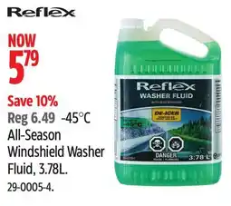 Canadian Tire Reflex All-Season Windshield Washer Fluid, 3.78L offer