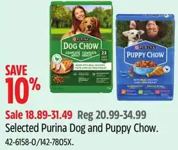 Canadian Tire Selected Purina Dog and Puppy Chow offer
