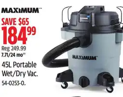 Canadian Tire Maximum 45L Portable Wet/Dry Vac offer